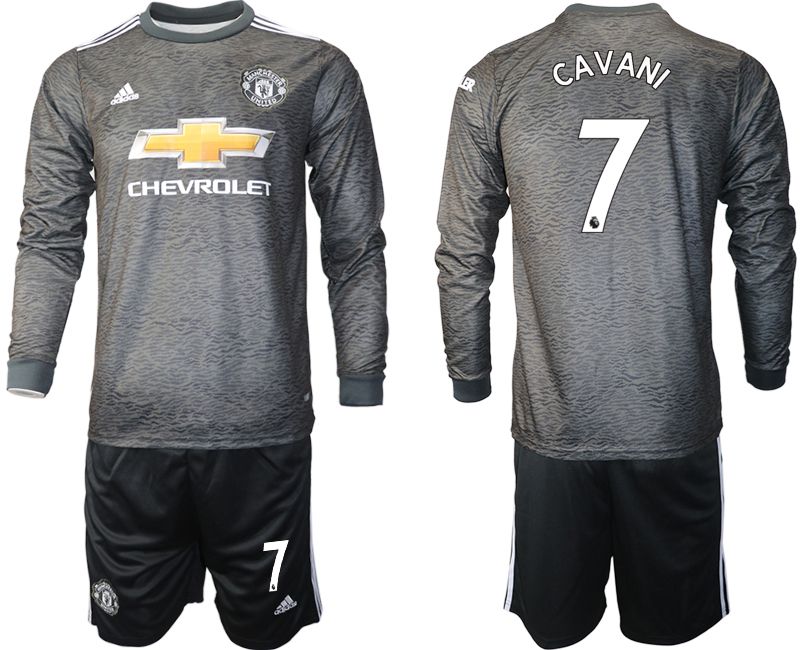 Men 2020-2021 club Manchester united away long sleeve #7 black Soccer Jerseys